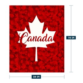 Canada Day Large Throw Blanket Red White Maple Leaf Throw Blanket for Couch Sofa Bed Fleece Blankets Canadian Flag Decorative Blanket National Day Summer Holiday Home Decorations 50x70
