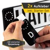 2 x Number Plate Sticker EU Field Black incl. 1