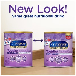 Enfagrow PREMIUM Gentlease Toddler Nutritional Drink, Made with Real Milk, Designed to Ease Fussiness, Gas & Crying, Brain-Building Omega-3, Nutrients for Growth & Immune Support, Powder Can, 29.1 Oz