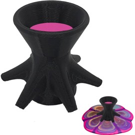 1Pc Black Flower Pouring Cup,Painting Funnel,7 Legs PainttDispenser,Reusable Floral Pattern Paintt Diverter Tool for DIY Making Pour Painting Supplies,Art Paints,Painting, Drawing Art Supplies