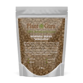 Moringa Seeds Wingless 3 lbs. - PKM1 Variety - Edible Snacking - Planting - Moringa Oleifera - Malunggay - Semillas De Moringa - Drumstick Tree - Non-GMO - 4800 to 6000 Seeds