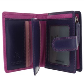 Visconti Leather Rainbow Collection BALI Purse RB40 Berry Multi