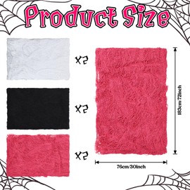 Peryiter 6 Pack Halloween Creepy Cloth Spooky Fabric Cloth Pink Black White 72 x 30 inch Creepy Halloween Gauze Decor for Indoor or Outdoor House Wall Yard Doorways Party Decorations Supplies