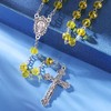 Catholic Rosary Yellow Crystal Beads Rosary Necklace with with Miraculous