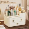 Makeup Organizer with Drawers and 360° Rotating Brush Holder,make up
