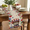 4th of July Summer Flower Cat Table Runner , Linen
