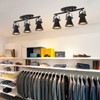 KEESFU 3-Light Track Lighting Kit,Black Semi Flush Mount Ceiling Light