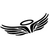 Angel Angel Wings Sticker Decal Emblem Black