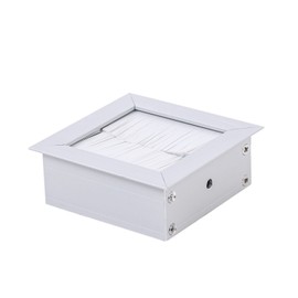 Gedotec Cable passage desk cable guide EXIT square with brush seal | anodised aluminium silver | cable box for push-in | 69 x 69 x 25 mm | 1 piece - office table cable passage