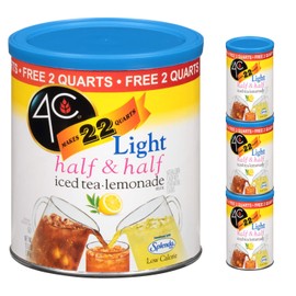 4C Light Powdered Drink Mix Cannisters, Light Half & Half, 22 Quarts, Family Sized Cannister, Low Calorie, Thirst Quenching Flavors (Light Half & Half, 13.9 Ounce (Pack of 2))