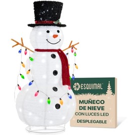 ESQUIMAL Decoracin Navidea Exterior Iluminada, Adorno Navidad con Luz led, para Jardn, Fachada, Patio, Aire Libre e Interior (Mueco de Nieve)         