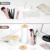 HOTUT 3PCS Cotton Pad Holder, Bathroom Jars Cotton Swab Box