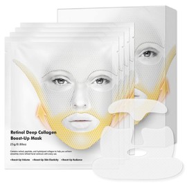 4PCS Deep Collagen Retinol Tension Boost up Mask,Retinol Collagen Lifting Mask,V-Line Lifting and Face Tightening Ma-sk,Bio Collagen Ma-sk Overnight,Deep Moisturizing Colla-gen Face M-ask for Women
