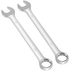 MUKCHAP 2 Pcs 36 mm Combination Wrench, Forged Steel Metric Combination Wrench, Open and Box End Wrench, 15-Degree Offset, 12-Point Box End