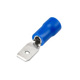 Heschen Male Quick Disconnects Vinyl insulated, MDD2-187, 4.8 x 0.5 mm Cable Terminal, for 1.5-2.5mm² (16-14 AWG), Blue, 100Pack
