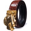 Barry.Wang Eagle Belt for Mens Ratchet Buckle Real Leather Business