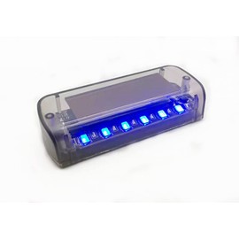 6 LED Car Alarm Warning Fake Dummy Solar Power Simulated Security Anti-Theft Flashing Light Car Burglar Alarm (Blue)