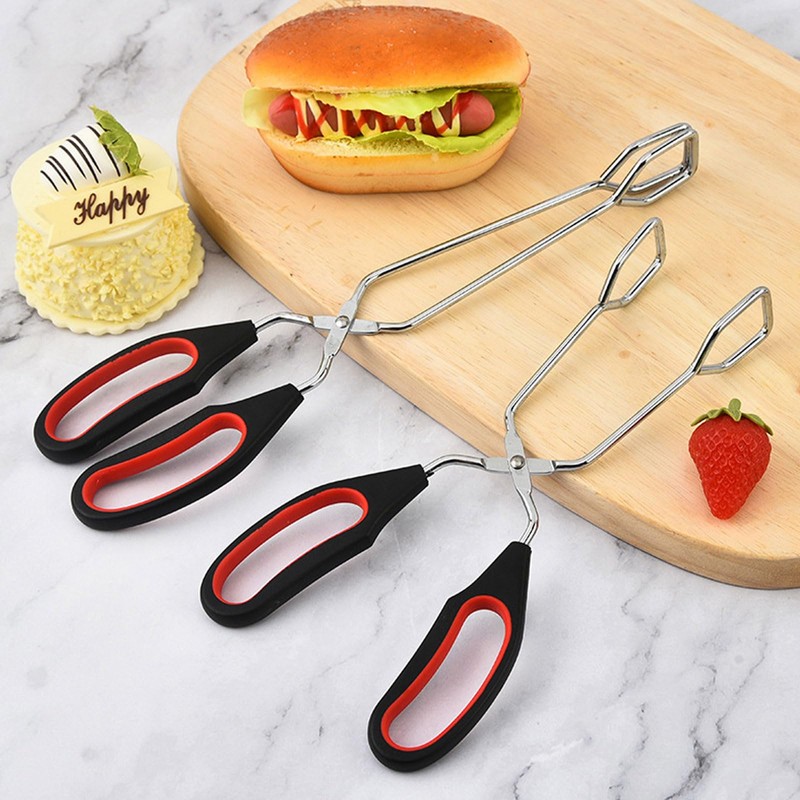 Kitchen Scissor Tongs 10-Inch Stainless Steel Scissor Cooking Tongs