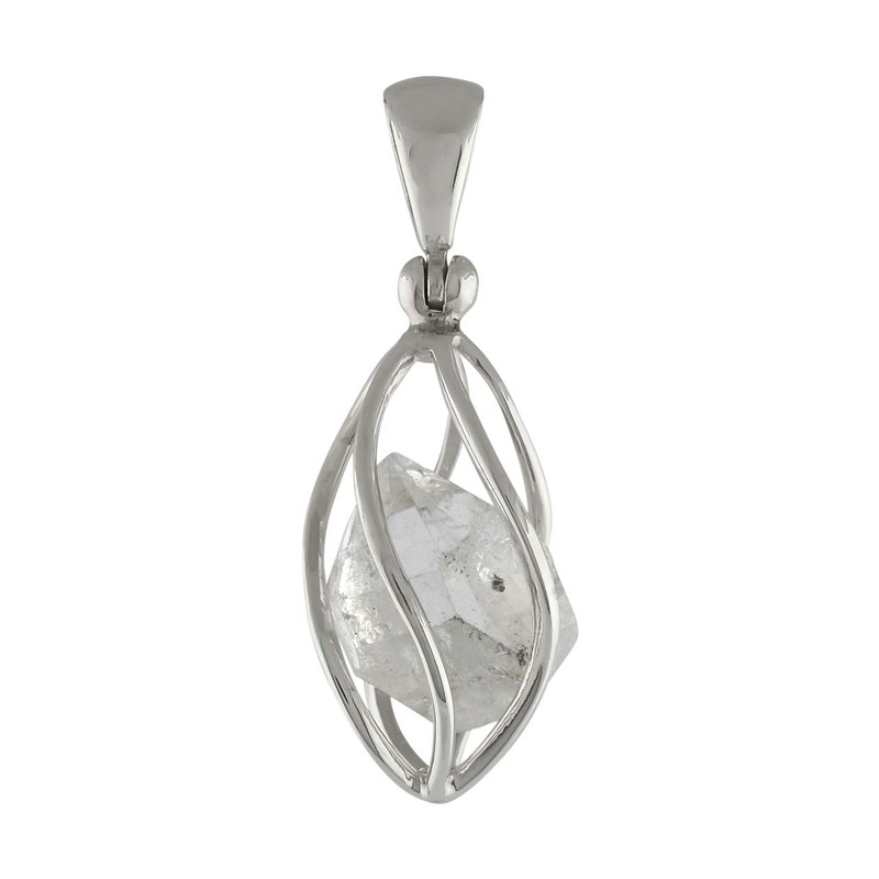 Starborn Starborn Herkimer Quartz 925 Sterling Silver Caged Pendant