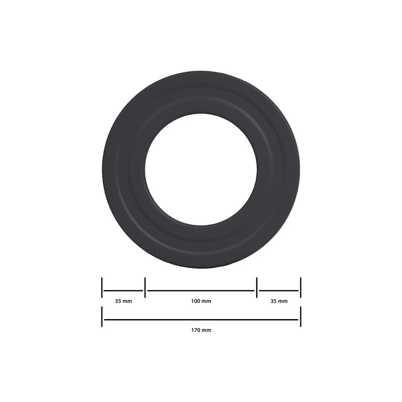 LANZZAS Pelletrohr Wall Rosette with 35 mm Rim for Diameter