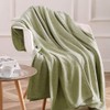 KAWAHOME Knit Blanket Lightweight Breathable Fuzzy Heather Jersey Thin Blanket