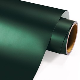 GIRAFVINYL Dark Green Vinyl Green Permanent Vinyl, Matte Metallic Vinyl - 12" x 6ft Navy Permanent Vinyl Green Vinyl, Waterproof Satin Adhesive Vinyl for Home Car Decorations, and More