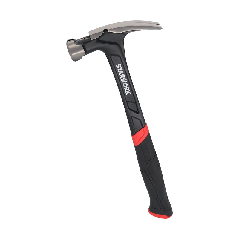 STARWORK One Piece Rip Hammer with Comfort Grip Handle for