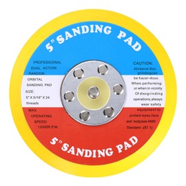 uxcell 5 Inch Hook and Loop Backing Sanding Pads with 5/16"-24 Thread for Diamond Sanding Finishing Polishing Buffing Pads, Orange