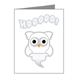 Truly Teague Note Cards (20 Pack) Spooky Little Ghost Owl