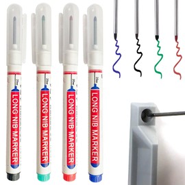 Tieflochmarker, 12 Stück Bohrlochmarker, 20mm Spitze Markierungsstift, Permanenter Lochmarkierer Markierungsstift für Wand Metall Holz Betonfliesen (Schwarz, Rot, Blau, Grün)