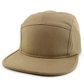 Trendy Apparel Shop XXL Oversized 5 Panel Cotton Bicycle Rider Cap - Khaki - 2XL