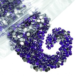 qiipii 3000PCS 5mm Purple Violet Crystal Resin Rhinestones for Crafts Dark Purple Flatback Rhinestones Bulk SS20 Non-Hotfix Stones Diamonds Crystals Gems for Tumblers Bottles Cup DIY Crafts Decoration