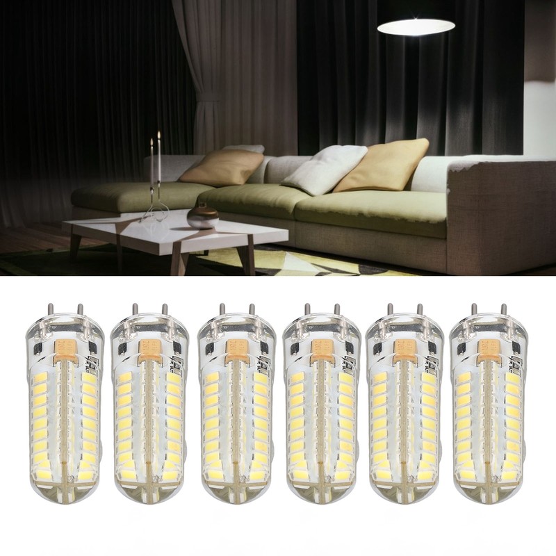 6Pcs GY6.35 LED Bulb 7W AC DC12V 700lm 72 LEDs