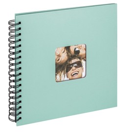 walther design Fun SA-108-A Photo Album Mint Green 26 x 25 cm Spiral Album with Cut-Out Cover