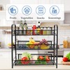 CVHOMEDECO. 3 Tier Fruit Basket Large Capacity Rectangular Metal Fruit
