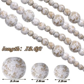 27feet Christmas Wooden Beads Wood Garland for Christmas Tree Bobo Christmas Holiday Decoration Boho Wall Hanging Farmhouse Home Decor Rustic(Retro Color)