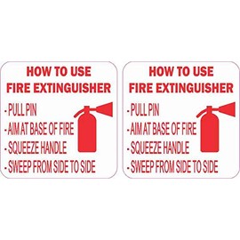 StickerTalk How to Use Fire Extinguisher Vinyl Stickers, 2.5 inches by 2.5 inches