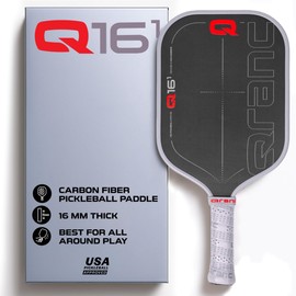 QRANC Q16-1 Pro Pickleball Paddle, Carbon Fiber Pickleball Paddle and Glass Fiber, with PP Honeycomb Core, Pickle Ball Paddles, USAPA Approved, 16mm Size