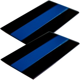 Riley Express Aluminum Thin Blue Line Decal Blue Lives Matter Sticker Emblem | in Support of Police Officers and Law Enforcement (2 Pack)