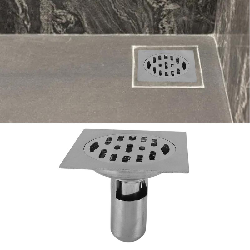 Square Shower Drain Kit 4.3in Stainless Steel Anti Clogging Odor