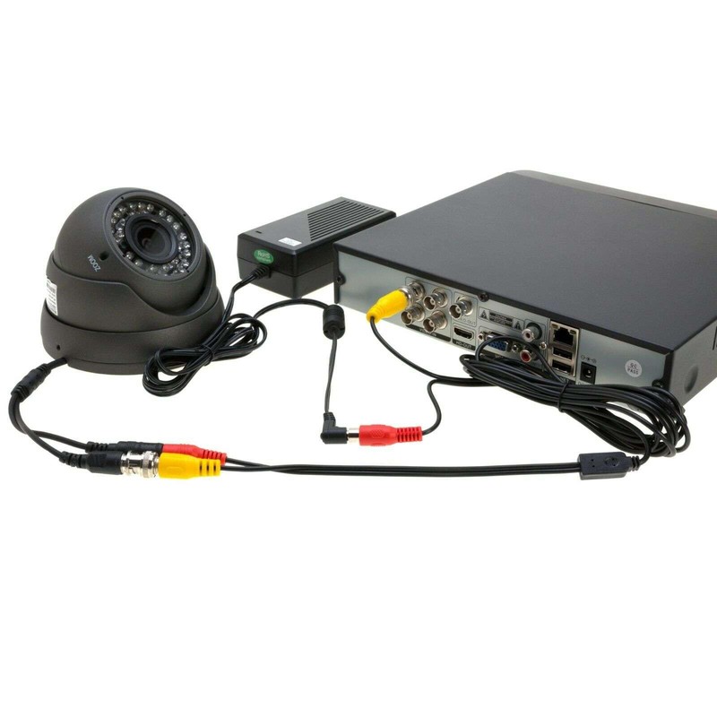 5M Black Premade BNC Video Power Cable/Wire for Security Camera,
