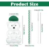 Cute Bear Glass Tumbler with Lid and Straw, 20oz 500ml