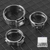 42pcs Stainless Steel Cinch Clamps Rings Single Ear 1/2in 3/4in