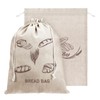 2 Pcs Linen Bread Bag with TPU Plastic Lining,Eco Reusable