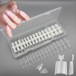 CHARMIX Half Tip Ballerina, Long 360 Pieces, Large Capacity, Nail Tip, False Claws, Ultra Thin, Thin, Sanded, Solid, Commercial Use, Practice, Includes Box, DIY (201. Half Tip Ballerina, 360pcs)