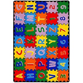 ALPHABET NUMBERS PUZZLE (A-Z AND 1-9) KIDS EDUCATIONAL FUN PLAYROOM NONSLIP RUG - Play Safe Learn Educational & Have Fun -Ideal Gift For Children Baby Bedroom Play Room Game Play Mat (5 Ft X 7 Ft)