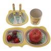 5 pcs set Eco friendly Bamboo Fiber Cartoon Children Tableware
