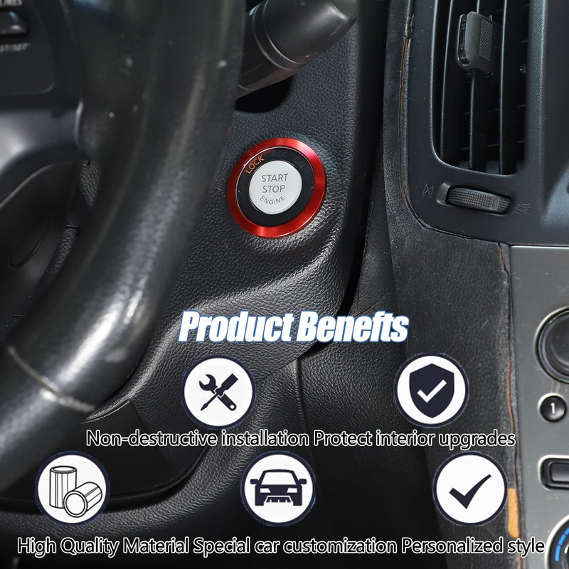 Moittellc Car Engine Start Stop Button Cover Compatible with Infiniti