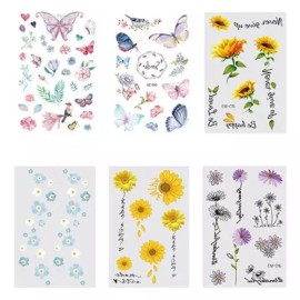 꽃 나비 문신 헤나 타투스티커 2+1 미니 타투 증정 myG3+3HSK Flower Butterfly Tattoo Henna Tattoo Sticker 2+1 Mini Tattoo Gift myG3+3HSK [RM-M1]