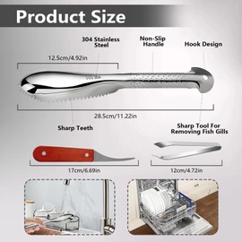 Druuzyl Fish Scaler, Pack of 3, Shrimp Line Fish Scaler, Stainless Steel Remover, Fish Scaler, Scraper, Fish Scraper, Kitchen Aid for Kitchen, Seafood Markets